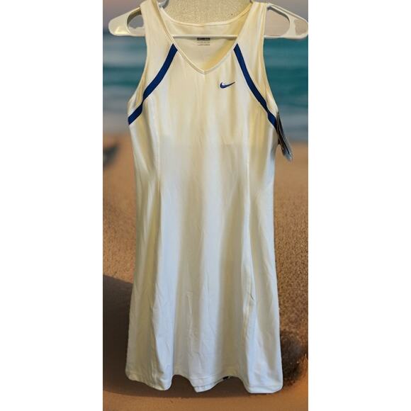 NEW Nike Dry-Fit Dress Tennis Pickleball , Swoosh, Preppy, White Small TALL LONG - Picture 2 of 16